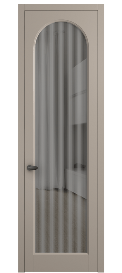 Межкомнатная дверь Палаццо 6804 Матовый бисквитный Рифлёное серое стекло "Дюна", триплекс Цена 20914950 so'm | Volhovec