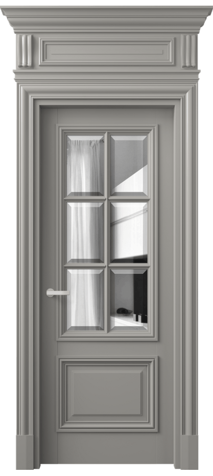 Межкомнатная дверь Антик 7312 Матовый нейтральный серый Двустороннее зеркало с фацетом, триплекс Цена 37292930 so'm | Volhovec