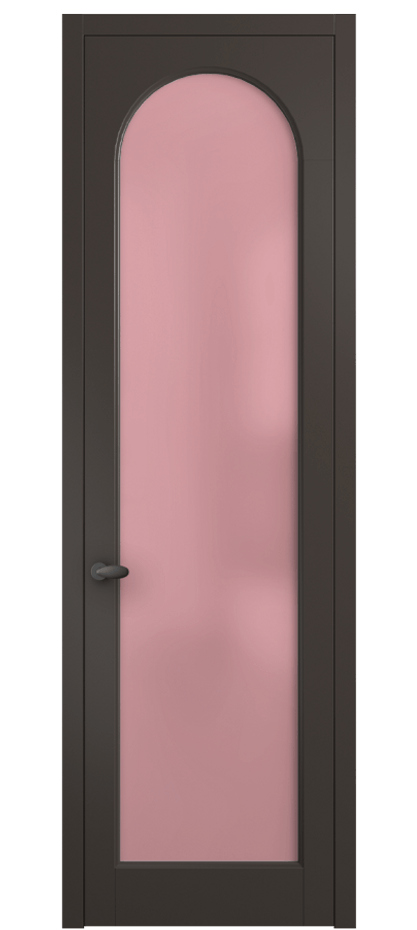 Межкомнатная дверь Палаццо 6804 Матовый антрацит Сатинированное розовое стекло, триплекс Цена 19696950 so'm | Volhovec