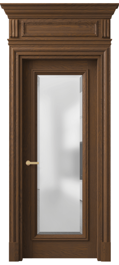 Межкомнатная дверь Antique 7300 Дуб каштановый матовый Сатинированное стекло с фацетом Цена 54068850 so'm | Volhovec