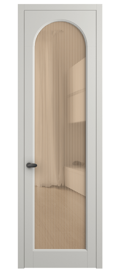 Межкомнатная дверь Палаццо 6804 Матовый серый Рифлёное оранжевое стекло "Moru", триплекс Цена 21320950 so'm | Volhovec