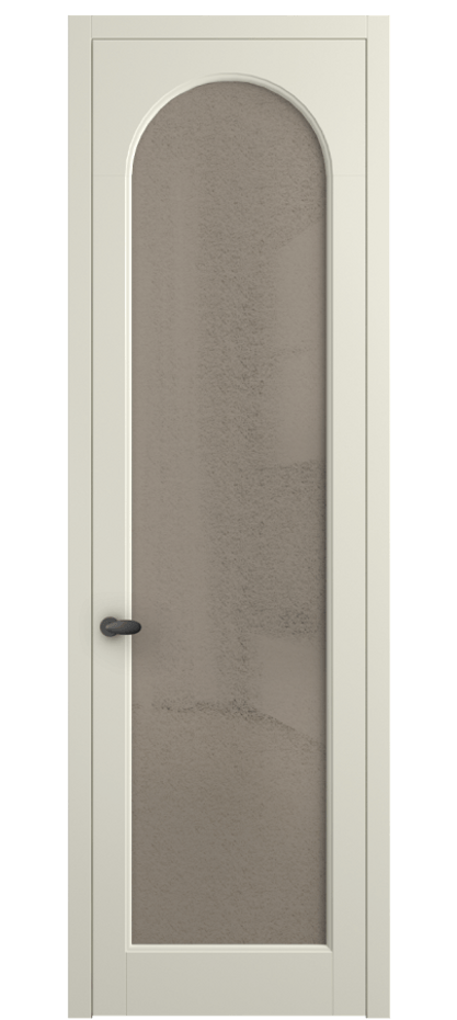 Межкомнатная дверь Палаццо 6804 Матовый молочно-белый Фактурное бронзовое стекло "Лёд", триплекс Цена 20914950 so'm | Volhovec