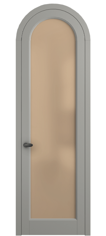 Межкомнатная дверь Палаццо 6814 Матовый нейтральный серый Сатинированное оранжевое стекло, триплекс Цена 26036640 so'm | Volhovec