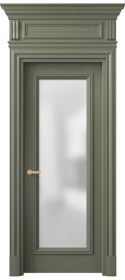 Межкомнатная дверь Антик 7300 Матовый оливковый тёмный Сатинированное стекло Цена 33009630 so'm | Volhovec