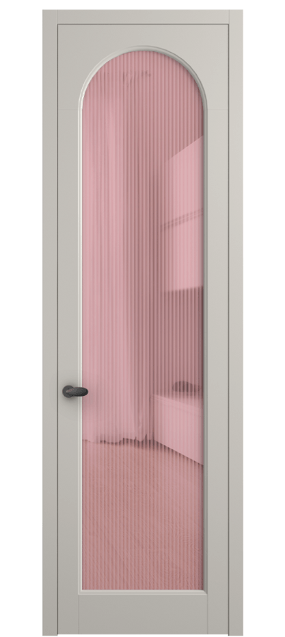 Межкомнатная дверь Палаццо 6804 Матовый облачно-серый Рифлёное розовое стекло "Мору", триплекс Цена 21320950 so'm | Volhovec