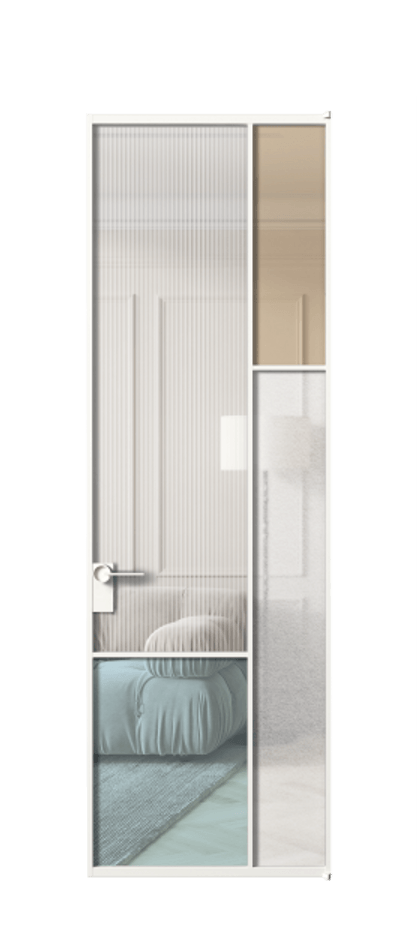 Межкомнатная дверь Mosaic АЛПЛ041.12 Алюминий Белый Комбинация стекол Группы 1 и Группы 3 Цена 182680 ₽ | Volhovec