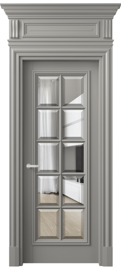 Дверь межкомнатная Антик 7310 Матовый нейтральный серый Прозрачное стекло с фацетом КЭП + Объёмный фриз + Карниз МНСР Цена 36886930 so'm Наличники уже входят в базовый комплект. Фабрика дверей Волховец 8 (800) 551 43 19 Межкомнатная дверь Антик 7310 Матовый нейтральный серый Прозрачное стекло с фацетом Цена 36886930 so'm | Volhovec