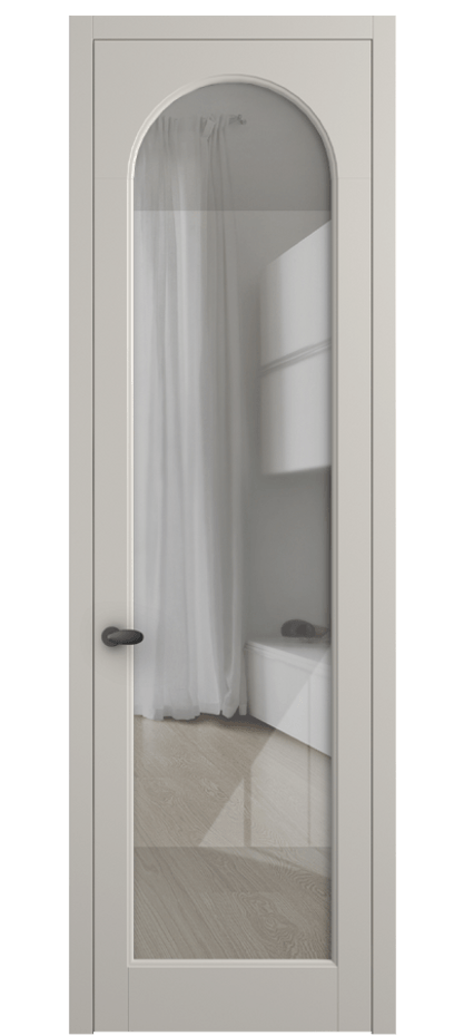 Межкомнатная дверь Палаццо 6804 Матовый облачно-серый Рефлективное прозрачное стекло "Стопсол", калёное Цена 22011150 so'm | Volhovec