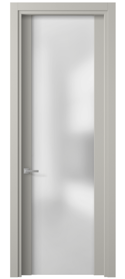 Межкомнатная дверь Planum 4114 Матовый тёплый серый Сатинированное стекло Цена 12037700 so'm | Volhovec