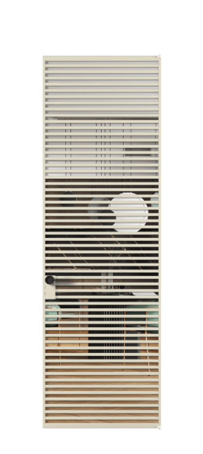 Алюминиевая дверь АЛПЛ040.07 Алюминий бежево-серый Прозрачное стекло "Crystal Vision", калёное Цена 238670  | Volhovec