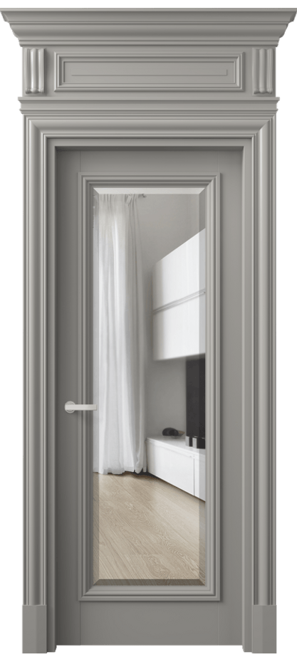 Межкомнатная дверь Антик 7300 Матовый нейтральный серый Прозрачное стекло с фацетом Цена 32948730 so'm | Volhovec