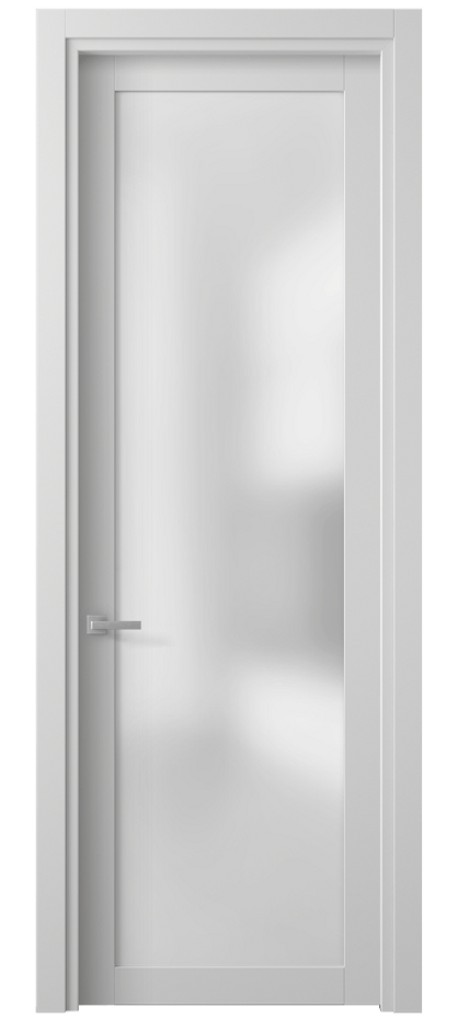 Межкомнатная дверь Planum 2102 Матовый белоснежный Сатинированное стекло Цена 40479 ₽ | Volhovec