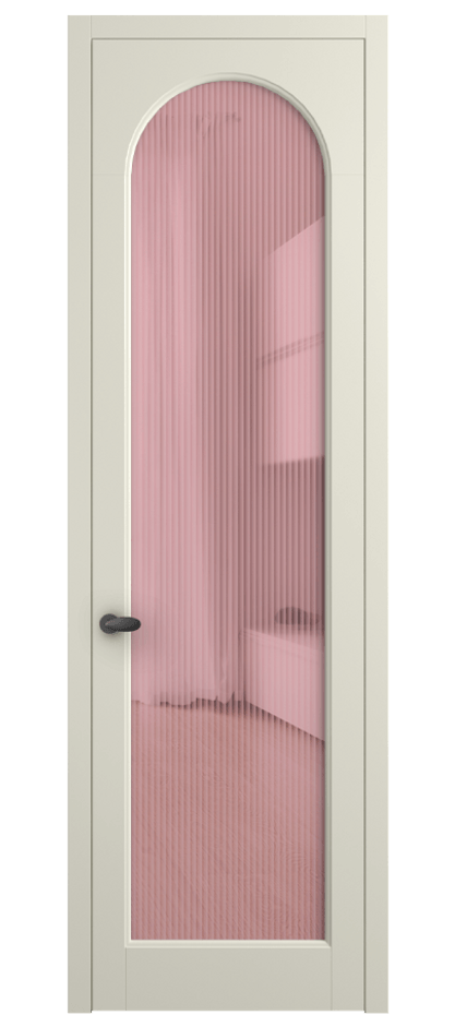 Межкомнатная дверь Палаццо 6804 Матовый молочно-белый Рифлёное розовое стекло "Мору", триплекс Цена 21320950 so'm | Volhovec