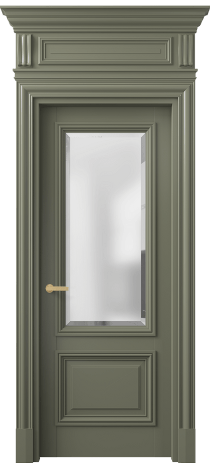 Межкомнатная дверь Антик 7302 Матовый оливковый тёмный Сатинированное стекло с фацетом Цена 32948730 so'm | Volhovec