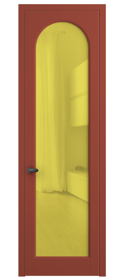 Межкомнатная дверь Палаццо 6804 Матовый белоснежный Рифлёное желтое стекло "Дюна", триплекс Цена 26137990 so'm | Volhovec