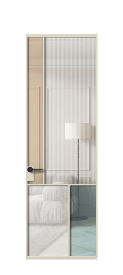 Межкомнатная дверь Mosaic АЛПЛ041.20 Алюминий бежево-серый Комбинация стекол Группы 1 и Группы 3 Цена 34889610 so'm | Volhovec