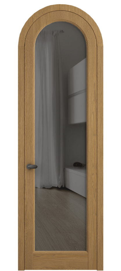 Межкомнатная дверь Палаццо 6814 Дуб солнечный матовый Прозрачное серое стекло, триплекс Цена 41888910 so'm | Volhovec