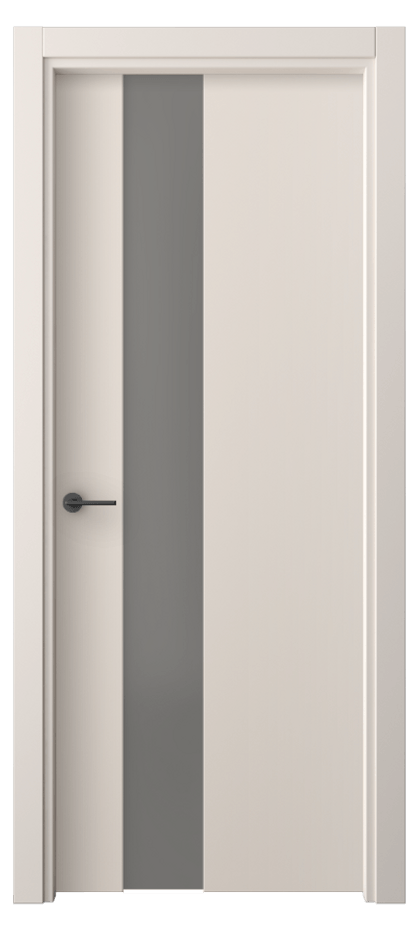 Межкомнатная дверь Freedom 4224 ПЭТ пудровый бежевый Сатинированное серое стекло, триплекс Цена 6252260 so'm | Volhovec