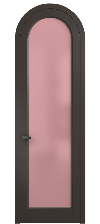 Межкомнатная дверь Палаццо 6814 Матовый антрацит Сатинированное розовое стекло, триплекс Цена 25407340 so'm | Volhovec