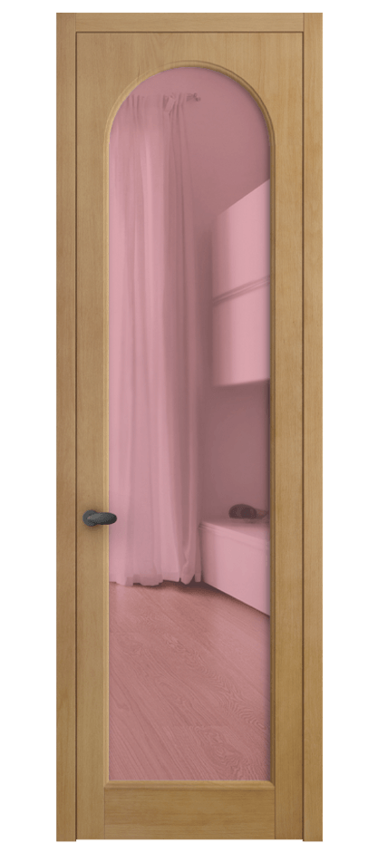 Межкомнатная дверь Палаццо 6804 Бук натуральный матовый Прозрачное розовое стекло, триплекс Цена 24619700 so'm | Volhovec