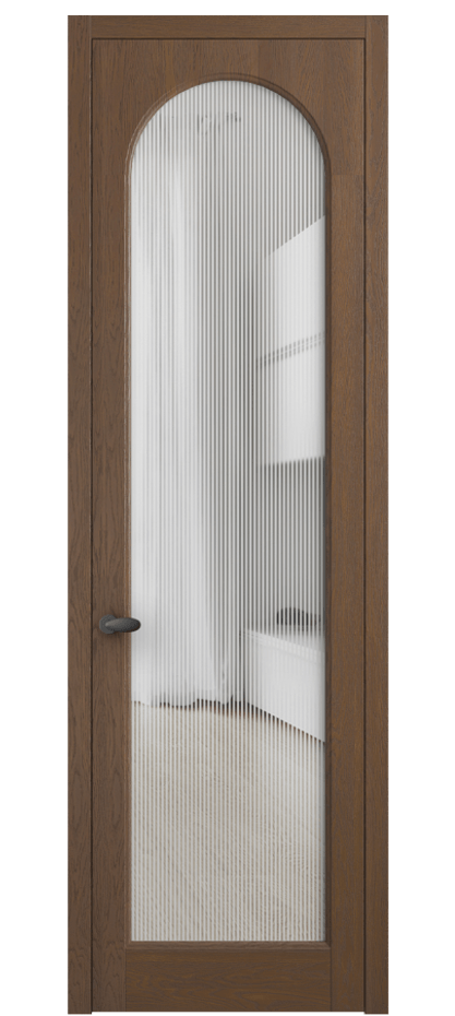 Межкомнатная дверь Палаццо 6804 Дуб каштановый матовый Рифлёное стекло "Дюна", триплекс Цена 32181450 so'm | Volhovec