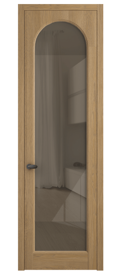 Межкомнатная дверь Палаццо 6804 Дуб пшеничный матовый Рефлективное бронзовое стекло "Стопсол", калёное Цена 171850 ₽ | Volhovec