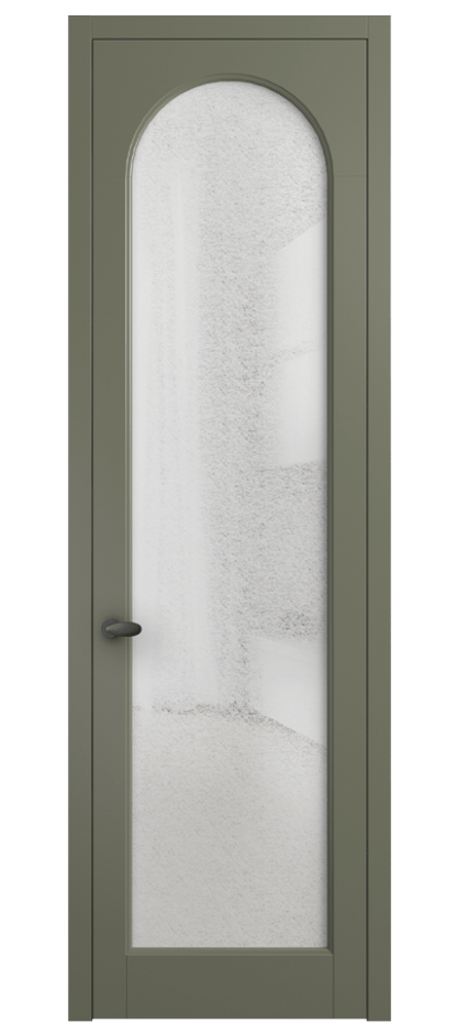 Межкомнатная дверь Палаццо 6804 Матовый оливковый тёмный Фактурное стекло "Лёд", триплекс Цена 20914950 so'm | Volhovec