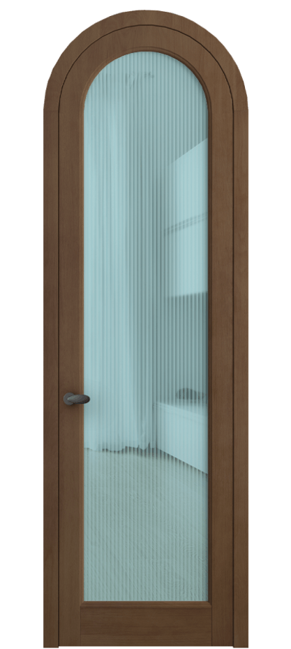 Межкомнатная дверь Палаццо 6814 Бук тёмный матовый Рифлёное голубое стекло "Moru", триплекс Цена 36487080 so'm | Volhovec