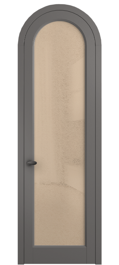 Межкомнатная дверь Палаццо 6814 Матовый классический серый Фактурное оранжевое стекло "Лёд", триплекс Цена 26625340 so'm | Volhovec