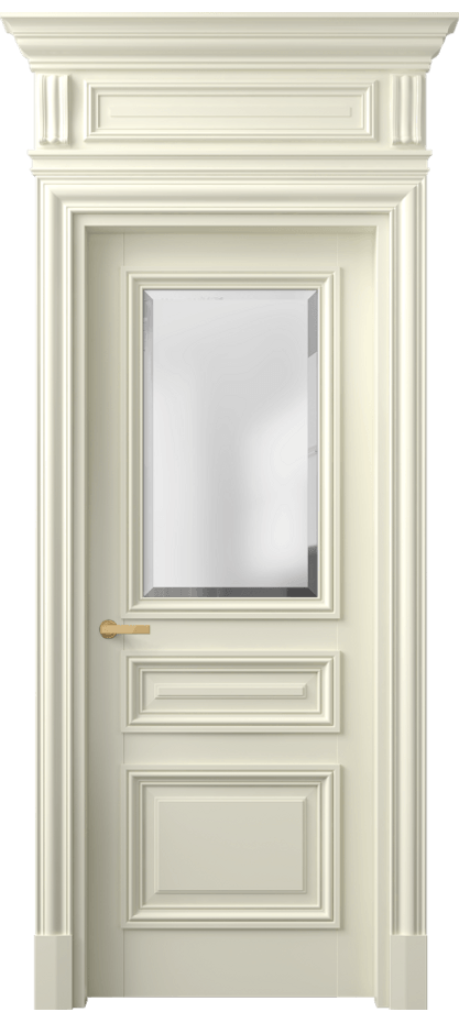 Межкомнатная дверь Antique 7304 Бук молочно-белый Сатинированное стекло с фацетом Цена 33415630 so'm | Volhovec