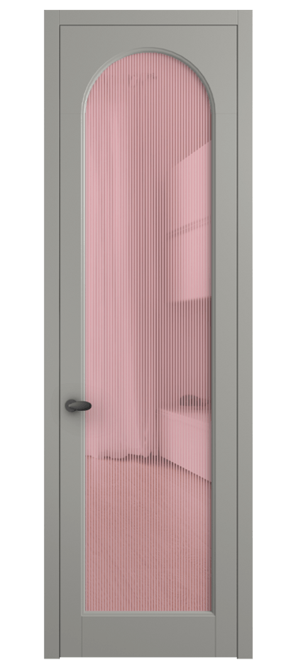 Межкомнатная дверь Палаццо 6804 Матовый нейтральный серый Рифлёное розовое стекло "Дюна", триплекс Цена 20914950 so'm | Volhovec