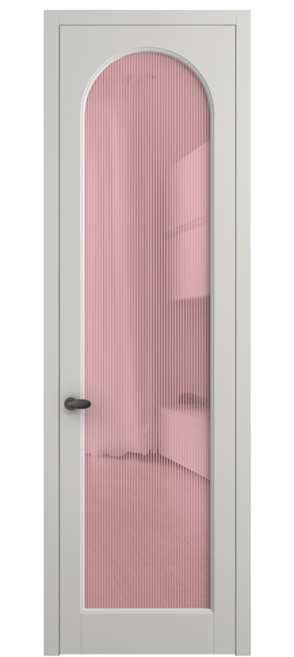 Межкомнатная дверь Палаццо 6804 Матовый серый Рифлёное розовое стекло "Дюна", триплекс Цена 20914950 so'm | Volhovec