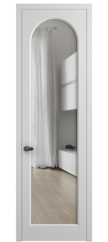 Межкомнатная дверь Палаццо 6804 Матовый белоснежный Прозрачное стекло Цена 19696950 so'm | Volhovec