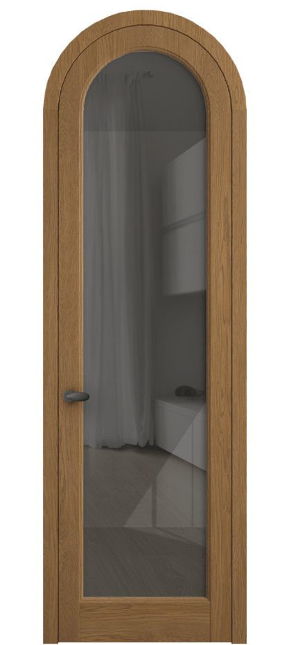 Межкомнатная дверь Палаццо 6814 Дуб пряный матовый Рефлективное серое стекло "Стопсол", калёное Цена 43512910 so'm | Volhovec