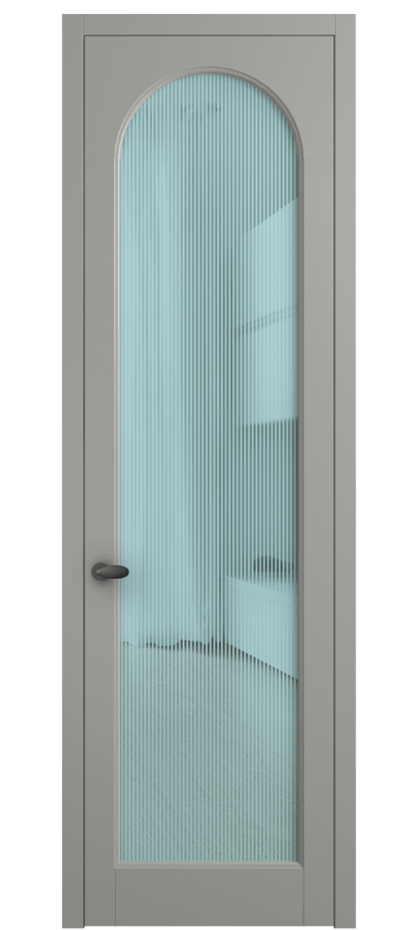 Межкомнатная дверь Палаццо 6804 Матовый нейтральный серый Рифлёное голубое стекло "Дюна", триплекс Цена 20914950 so'm | Volhovec