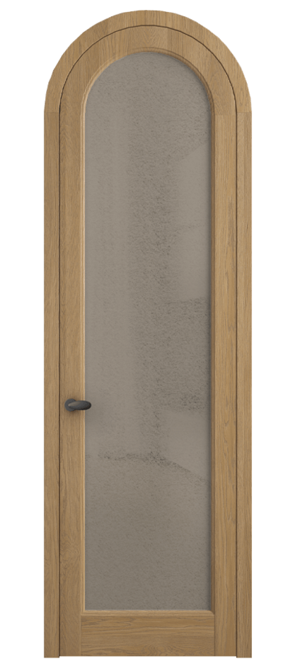 Межкомнатная дверь Палаццо 6814 Дуб пшеничный матовый Фактурное бронзовое стекло "Лёд", триплекс Цена 212349 ₽ | Volhovec