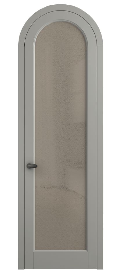 Межкомнатная дверь Палаццо 6814 Матовый нейтральный серый Фактурное бронзовое стекло "Лёд", триплекс Цена 26625340 so'm | Volhovec