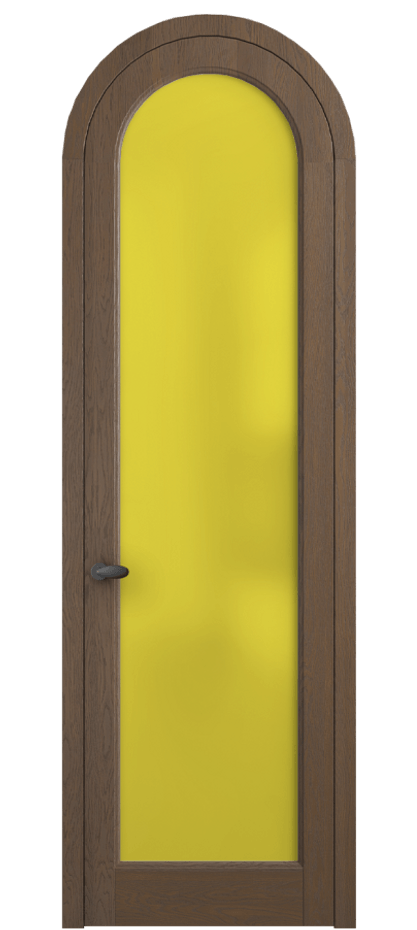 Межкомнатная дверь Палаццо 6814 Дуб туманный матовый Сатинированное жёлтое стекло, триплекс Цена 41888910 so'm | Volhovec