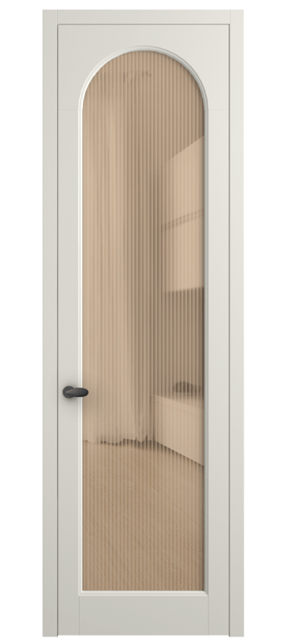 Межкомнатная дверь Палаццо 6804 Матовый жемчужный Рифлёное оранжевое стекло "Moru", триплекс Цена 105029 ₽ | Volhovec