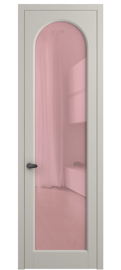 Межкомнатная дверь Палаццо 6804 Матовый облачно-серый Рифлёное розовое стекло "Дюна", триплекс Цена 20914950 so'm | Volhovec
