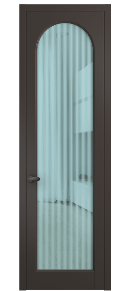 Межкомнатная дверь Палаццо 6804 Матовый антрацит Рифлёное голубое стекло "Дюна", триплекс Цена 20914950 so'm | Volhovec
