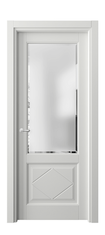 Межкомнатная дверь Тоскана Ромбо 6342 Матовый светло-серый Сатинированное стекло с фацетом Цена 20502800 so'm | Volhovec