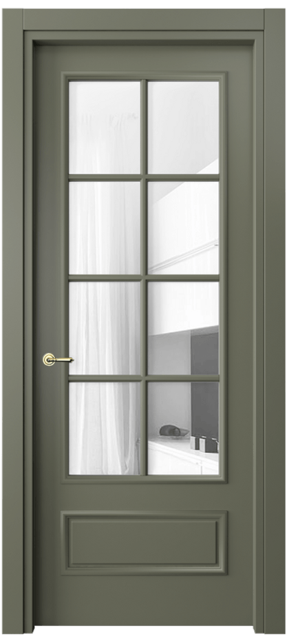 Дверь межкомнатная Paris 8112 Матовый оливковый тёмный Прозрачное стекло, 4 мм Гладкий наличник МОТ Цена 14697000 so'm Наличники уже входят в базовый комплект. Фабрика дверей Волховец 8 (800) 551 43 19 Межкомнатная дверь Paris 8112 Матовый оливковый тёмный Прозрачное стекло, 4 мм Цена 14697000 so'm| Volhovec
