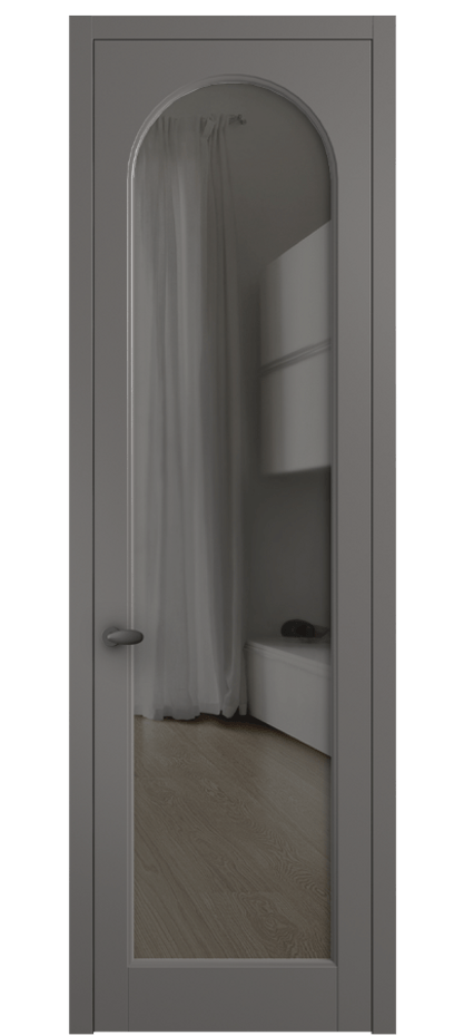 Межкомнатная дверь Палаццо 6804 Матовый классический серый Прозрачное серое стекло, триплекс Цена 97029 ₽ | Volhovec