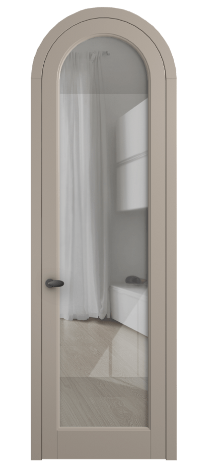 Межкомнатная дверь Палаццо 6814 Матовый бисквитный Рефлективное прозрачное стекло "Стопсол", калёное Цена 27660640 so'm | Volhovec