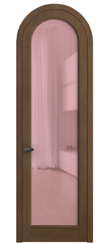 Межкомнатная дверь Палаццо 6814 Бук тёмный матовый Рифлёное розовое стекло "Мору", триплекс Цена 36487080 so'm | Volhovec