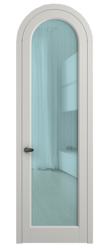 Межкомнатная дверь Палаццо 6814 Матовый серый Рифлёное голубое стекло "Мору", триплекс Цена 27031340 so'm | Volhovec