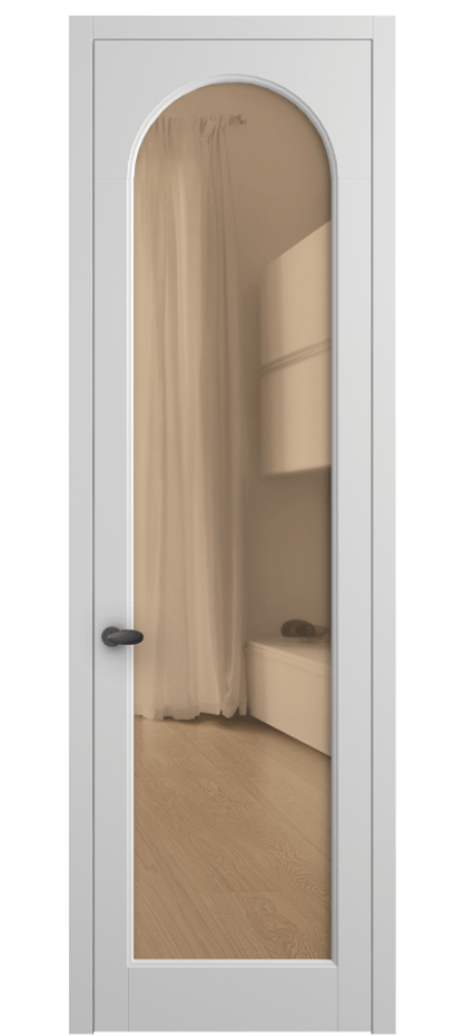 Межкомнатная дверь Палаццо 6804 Матовый белоснежный Прозрачное оранжевое стекло, триплекс Цена 19696950 so'm | Volhovec