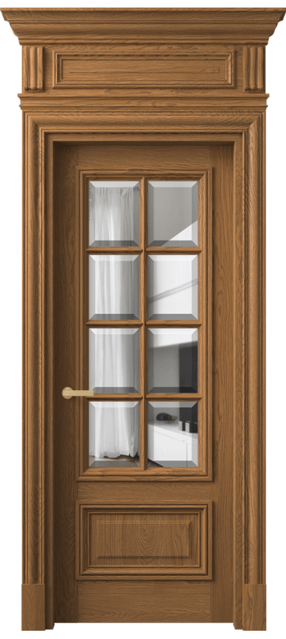 Межкомнатная дверь Антик 7316 Дуб пряный матовый Прозрачное стекло с фацетом Цена 59712250 so'm | Volhovec
