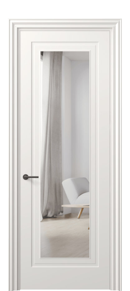 Дверь межкомнатная Mascot 8403 Матовый пудровый белый Двустороннее зеркало, триплекс Фигурный наличник МПБЛ Цена 11871240 so'm Наличники уже входят в базовый комплект. Фабрика дверей Волховец 8 (800) 551 43 19 Межкомнатная дверь Mascot 8403 Матовый пудровый белый Двустороннее зеркало, триплекс Цена 11871240 so'm | Volhovec